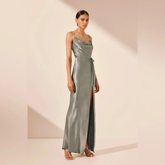 slim fit dress slacks Shona Joy Nora Lace Detail Maxi Dress